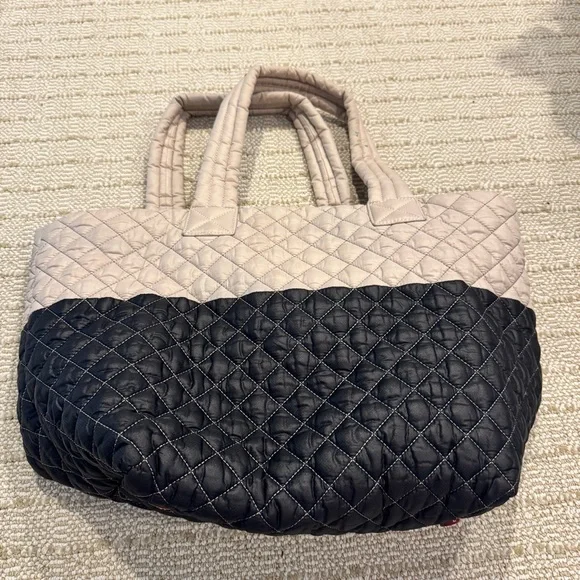 MZ Wallace Quilted Cream and Black Metro Tote Bag - Picture 8 of 8